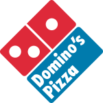Le logo de domino pizza sur fond blanc